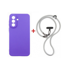 Чохол до мобільного телефона Dengos Case + Cross-body Strap Samsung Galaxy A37 Purple+Grey (DG-KM-CCRB-03)