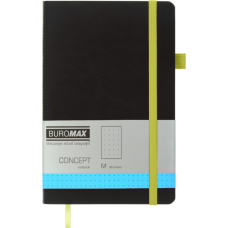 Книга записна Buromax Concept 125x195 мм 96 аркушів в точку обкладинка зі штучної шкіри Жовта (BM.291362-08)