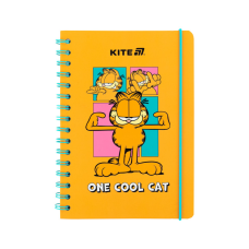 Блокнот Kite на спіралі A5 Garfield , 80 аркушів, клітинка (GF25-190)