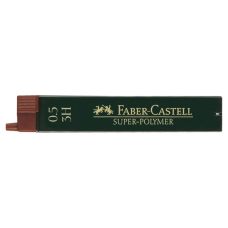 Грифель для механічного олівця Faber-Castell Super-Polymer 3Н (діаметр 0,5 мм), 12 штук в пеналі (27659)