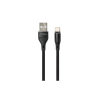 Дата кабель USB 2.0 AM to USB-C 0.3m cylindric nylon back Vinga (VCPDCTCCANB03BK)