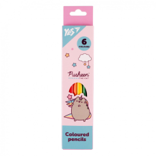 Олівці кольорові Yes 6 кольорів Pusheen рожево-бірюзовий (290725)