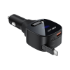 Зарядний пристрій Acefast 1xUSB-C PD95W + telescopic cable USB-C black (6974316285946)