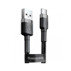 Дата кабель USB 3.1 AM to USB-C 1.0m 3A grey-black Baseus (CATKLF-BG1)