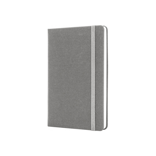 Книга записна Optima А5 NAMIB, тверда обкладинка, гумка, білий блок клітинка, сірий (O27101-10)