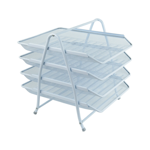 Лоток для паперів Axent горизонтальний 4-в-1, металевий, білий (2129-21-A)