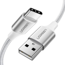Дата кабель USB 2.0 AM to Type-C 1.0m US288 Aluminum Braid White Ugreen (60131)
