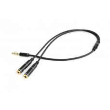 Кабель мультимедійний 3.5mm M to 2x3.5mm F 0.2m (4pin) Cablexpert (CCA-417M)