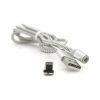Дата кабель USB 2.0 to Lightning 1.0m 2A magnetic nylon silver PiPo (18168)