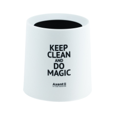 Корзина для бумаг Axent Настольный контейнер для мусора, круглый, белый (2131-21-A)