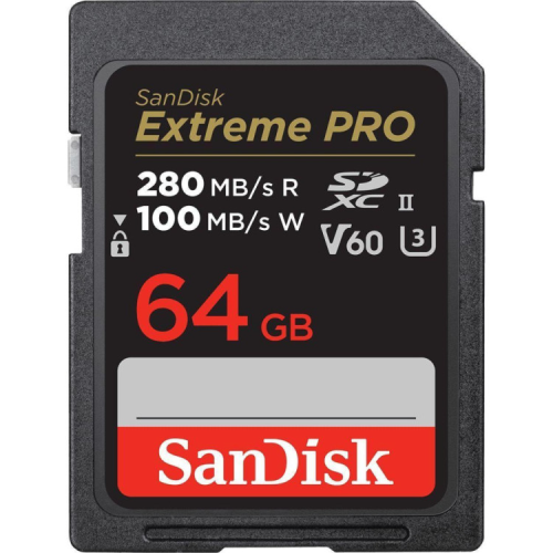 Карта пам'яті SanDisk 64GB SD class 10 UHS-I U3 V60 R280/W100MB/s Extreme PRO (SDSDXEP-064G-GN4IN)