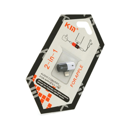 Перехідник Lightning M to 2xLightning F white-black Kin (KY-176)