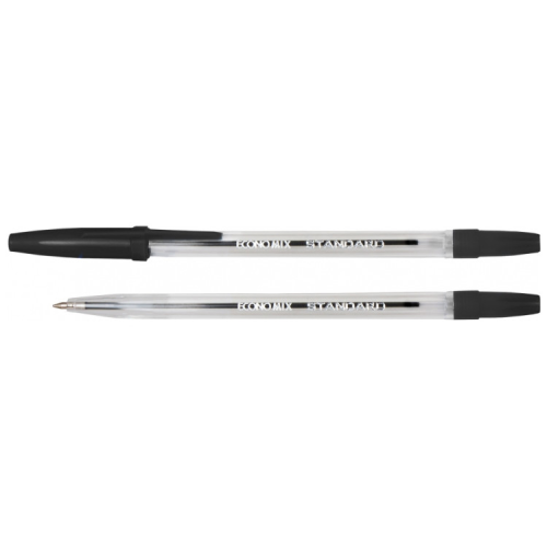 Ручка кулькова Economix STANDARD 0,5 мм. Корпус прозорий, пише чорним (E10117-01)