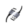 Дата кабель USB 2.0 AM to USB-C 0.25m 3A aluminum braid nickel plating black Ugreen (60124)