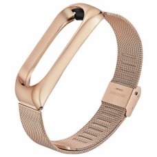 Ремешок для фитнес браслета BeCover Metal для Xiaomi Mi Band 3/4 Rose Gold (704654)