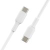 Дата кабель USB-C to USB-C 1.0m PVC white Belkin (CAB003BT1MWH)