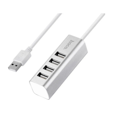 Концентратор HOCO USB 2.0 to 4xUSB Line machine HB1 Silver (6957531038146)