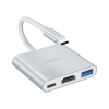 Концентратор HOCO USB-C to USB3.0+HDMI+PD HB14 Silver (6931474725790)