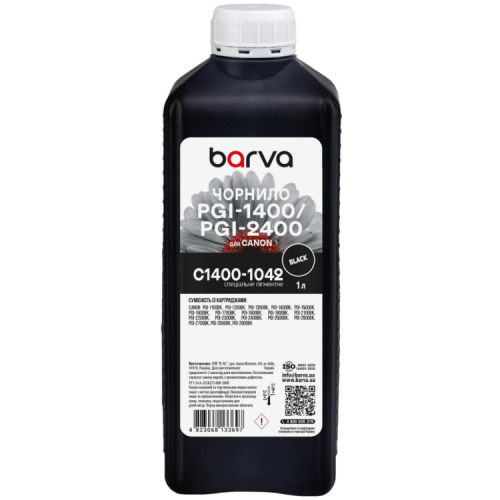 Чорнило Barva Canon PGI-1400/PGI-2400 1 л, special pigment, black (C1400-1042)