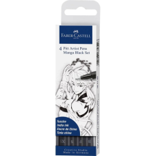 Лайнер Faber-Castell набір капілярних ручок Pitt Artist Pens Manga Black, (B, F, S, XS) колір чорний (25830)