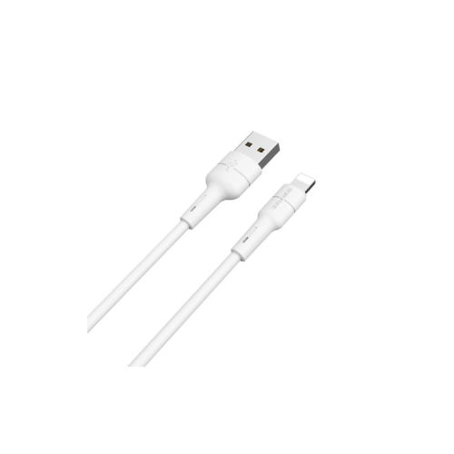 Дата кабель USB 2.0 AM to Lightning 1.0m 2.4A silicone white BOROFONE (6931474706874)