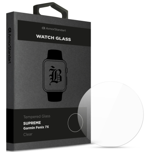 Скло захисне Armorstandart Supreme Black Icon Garmin Fenix 7X Clear (ARM84719)