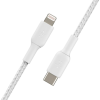 Дата кабель USB 2.0 AM to Lightning 1.0m braided white Belkin (CAA004BT1MWH)
