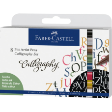 Лайнер Faber-Castell набір капілярних ручок для каліграфії PITT Calligraphy 8 кольорів (28953)