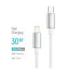 Дата кабель USB-C to Lightning 1.0m PD30W zinc alloy braided white ColorWay (CW-CBPDCL098-WT)