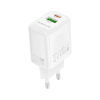 Зарядний пристрій BOROFONE BN27 Fuente 1xUSB-C PD20W + 1xUSB QC3.0 White (6941991120268)