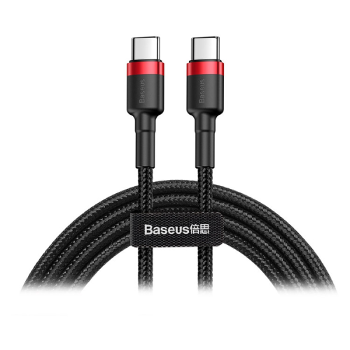 Дата кабель USB-C to USB-C 2.0m USB 3.1 3A red-black Baseus (CATKLF-H91)