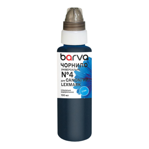 Чорнило Barva Canon/HP/Lexmark 4 100 мл, unsversal, cyan (CU4-472e)