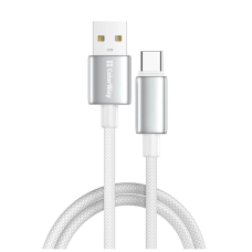 Дата кабель USB 2.0 AM to USB-C 2.0m 3A zinc alloy braided white ColorWay (CW-CBUC099-WT)