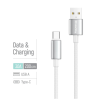 Дата кабель USB 2.0 AM to USB-C 2.0m 3A zinc alloy braided white ColorWay (CW-CBUC099-WT)