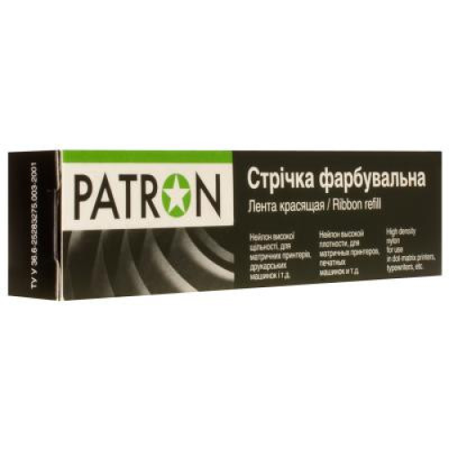 Стрічка до принтерів 13мм х 12м (К) Patron (RIB-PN-12.7x12-К-B (K/R))