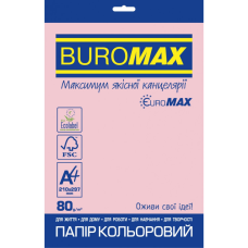 Папір Buromax А4, 80g, PASTEL pink, 20sh, EUROMAX (BM.2721220E-10)