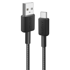 Дата кабель USB 2.0 AM to USB-C 1.8m nylon 322 black Anker (A81H6G11)