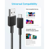 Дата кабель USB 2.0 AM to USB-C 1.8m nylon 322 black Anker (A81H6G11)