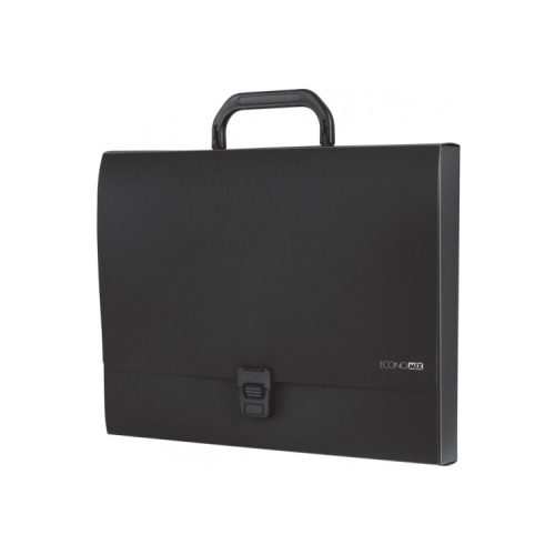 Папка - портфель Economix пластиковый A4 на застежке 1 отделение, черный (E31607-01)