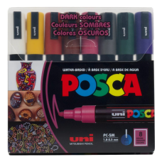 Набір маркерів UNI набір POSCA Dark Color, 1,8-2,5 мм, 8 шт (PC-5M DARK COLOR 8C)