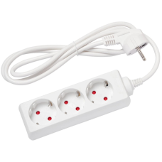 Мережевий подовжувач Delux G3J 1.5м, 3 роз. з заземленням white (90021621)