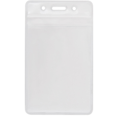 Бейдж Optima вертикальний замок zip lock, PVC 62х91 мм (O45610)