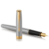 Ручка пір'яна Parker SONNET 17 Stainless Steel GT  FP F + блокнот Parker + подар.упаковка GIFT24 (84 111b24)