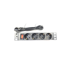 Силовий блок 10" 1U, 4xSchuko, кабель 1.8м, вилка Schuko, алюм. корпус Eserver (WT-2316A)
