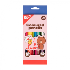 Олівці кольорові Yes Line Friends Choco love двосторонні 12 шт. 24 кол (290746)