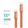 Дата кабель USB-C to USB-C 1.0m 5A 100W ultra-thin orange ColorWay (CW-CBPDCC100-OR)