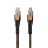 Дата кабель USB-C to USB-C 0.75m v3.2 240W Rugged double braided nylon black+orange UAG (9B4415114097)
