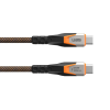 Дата кабель USB-C to USB-C 0.75m v3.2 240W Rugged double braided nylon black+orange UAG (9B4415114097)