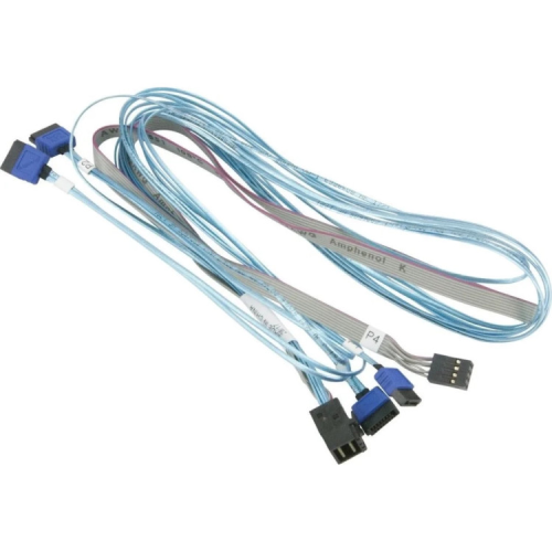 Кабель для передачі даних MiniSAS HD (SFF-8643) to 4xSATA 0.9/0,75m w/Sideband Supermicro (CBL-SAST-0699)