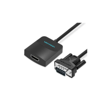 Перехідник VGA 15F to HDMI M 1080P 60Hz 3,5mm Audio 0.15m Vention (ACNBB)